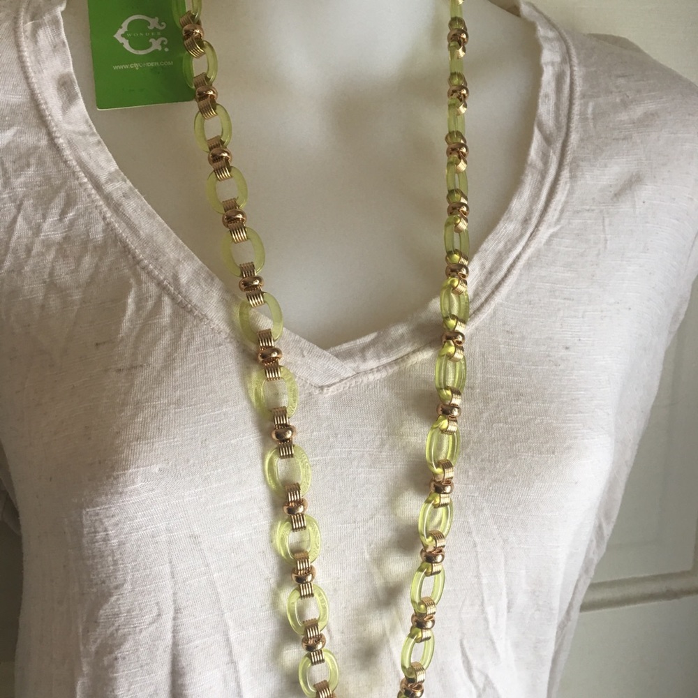 c. wonder citrine necklace with nautical brass